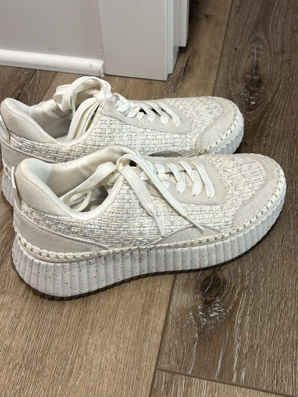 Universal Thread Cream Knit Platform Sneakers